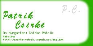 patrik csirke business card